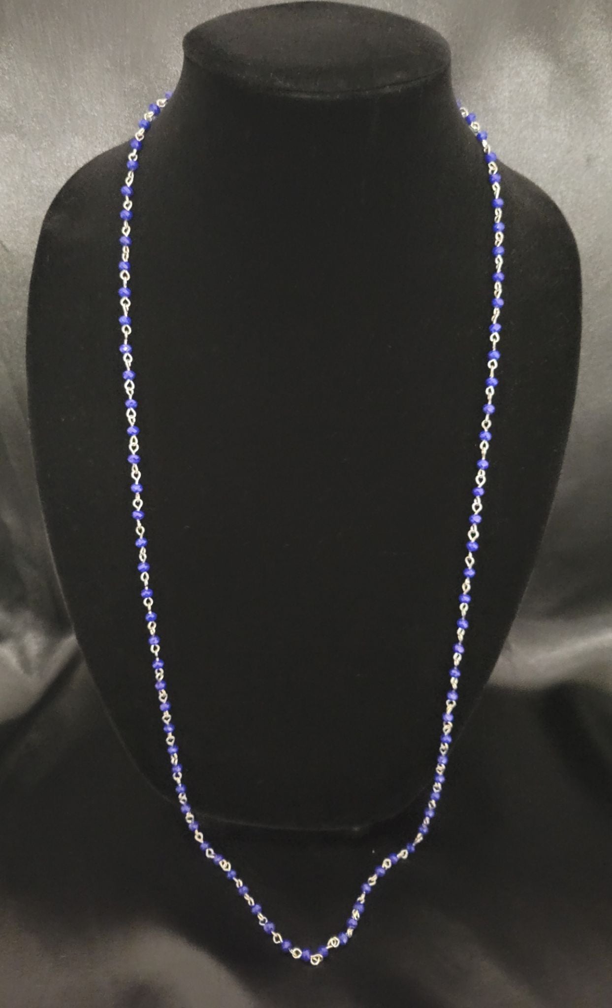 18” Royal Blue Beaded Necklace
